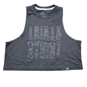 Women's Adidas "The Go-To Performance Tee" Cropped Athletic Muscle Top | Size XS